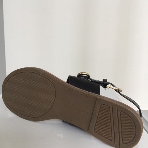 Tommy Hilfiger black thong sandals with heel straps size 7 1/2 - Picture 6 of 8